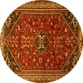 thumbnail image 1 of Ahgly Company Machine Washable Indoor Round Persian Yellow Traditional Area Rugs, 7' Round, 1 of 4