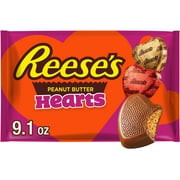 REESE'S Chocolate Peanut Butter Creme Hearts, Valentine's Candy Bag, 9.1 oz