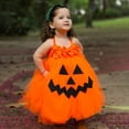 thumbnail image 2 of Douhoow Kids Girls Halloween Grimace Dress Spaghetti Strap Princess Mesh Layered Dress, 2 of 9