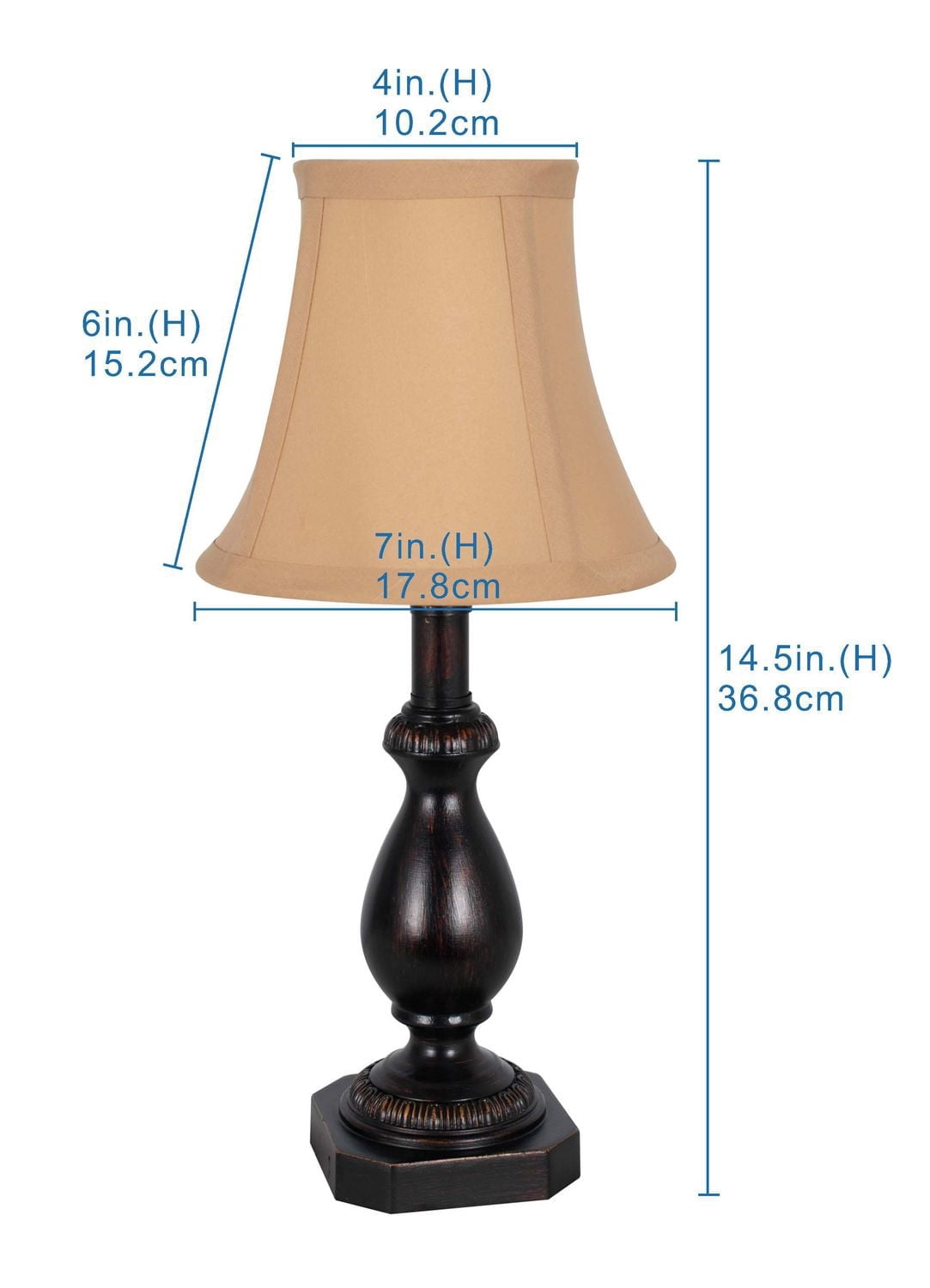 Mainstays 14.5 inch Camel and Bronze Accent Lamp