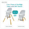 thumbnail image 3 of TruBliss® 2-in-1 Turn-a-Tot High Chair, Gingham - 6 months to 6 years, 3 of 8