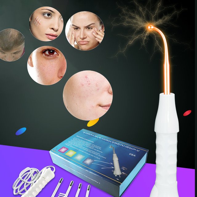 Lubelski Electrotherapy Machine LED High Frequency Portable Electrode Skin Care Tube Therapy Beauty Device for Home