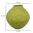 thumbnail image 5 of Evans Accent Vase, Embossed Textured Surface, Green Ceramic 14 Inch, 5 of 6