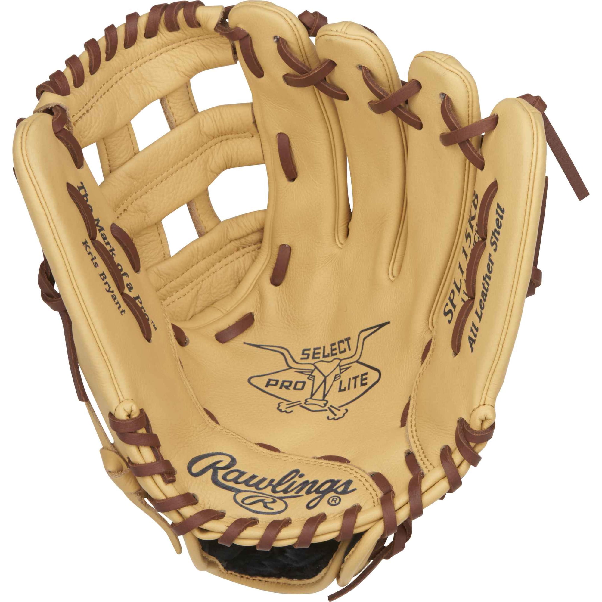 Rawlings 11.5" Select Pro Lite H-Web Youth Infield Baseball Glove, Right Hand Throw, Kris Bryant Gameday Pattern