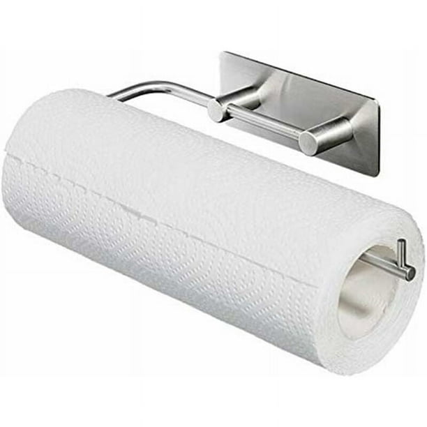 Portarrollos de papel - Soporte dispensador para toallas de papel Toalla de papel - Sin taladrar en la pared Soporte de papel de acero inoxidable Adhesivo 3M Autoadhesivo para baños de cocina Inodoros