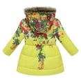thumbnail image 3 of Povozer Girls Warm Winter Coats Water Resistant Long Parka Fleece Puffer Jacket(Yellow,3T-4T), 3 of 3