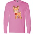 thumbnail image 3 of Inktastic Cute Christmas Reindeer with Christmas Lights Long Sleeve T-Shirt, 3 of 5