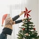 thumbnail image 5 of Adorno de estrella para la punta del árbol de Navidad | Decoración colgante de plástico rojo | Bola festiva de 7,87 pulgadas para árbol de Navidad | Adorno navideño duradero para la repisa del, 5 of 6
