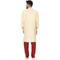 thumbnail image 2 of SKAVIJ Kurta Pajama Set for Men Traditional Wedding Party Dress Beige M, 2 of 6