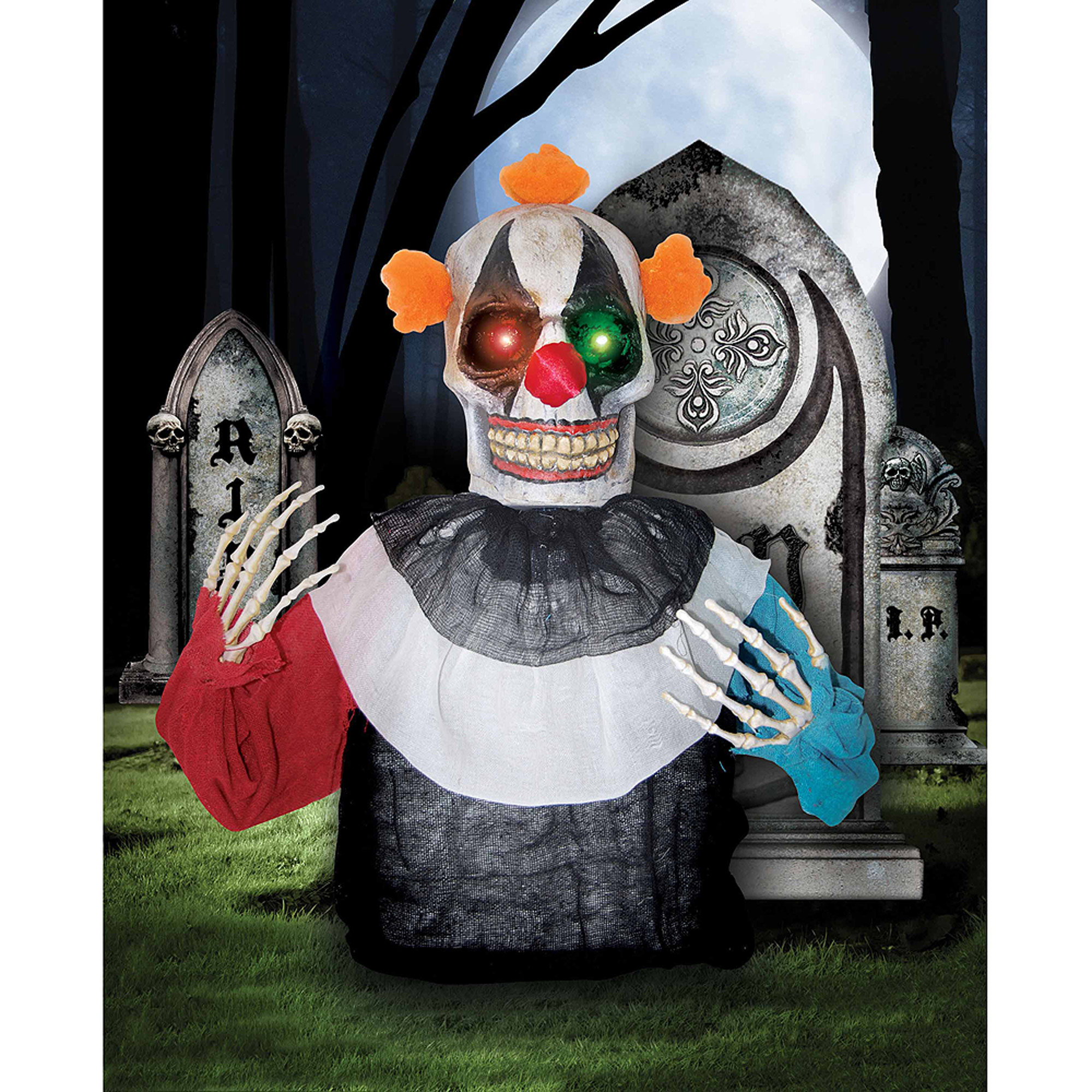 Light-Up Creepy Clown Grave Breaker Halloween Decoration - Walmart.com 