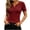 Red, variant on Asxite Women Summer Tops V Neck Short Sleeve Ribbed Button Solid Fashion Shirts