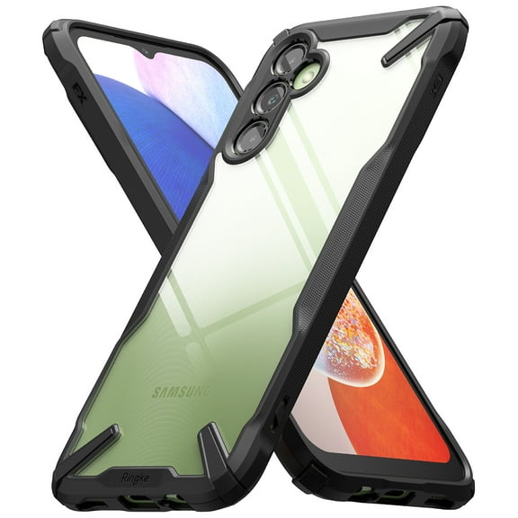 Ringke Fusion-X [Anti-Scratch Dual Coating] Compatible with Samsung Galaxy A14 5G Case, Augmented Bumper Clear Hard Back Shockproof Advanced Protective Cover Designed for Samsung A14 5G Case - Black