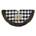 thumbnail image 3 of Northlight 48" Black and White Buffalo Plaid Christmas Tree Skirt with Burlap Snowflake, 3 of 5