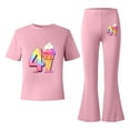 thumbnail image 4 of Tiijoy Big Girls Short Sleeve Graphic Tee Flared Pants Outfits Clothes Set, Sizes 8-9, 4 of 4