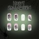 thumbnail image 4 of 24 uñas postizas cuadradas medianas de acrílico con diseño de telaraña para Halloween para mujer., 4 of 5