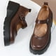 thumbnail image 5 of Zapatos QHH Brown Mary Jane con plataforma y tacón grueso para mujer, 5 of 9