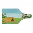 thumbnail image 1 of Camping Cutting Board, Little with Tent in Nature Forest Adventure Children Discovery of Woods, Decorative Tempered Glass Cutting and Serving Board, in 3 Sizes, by Ambesonne, 1 of 2
