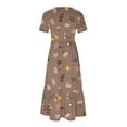 thumbnail image 4 of Fshaion Robe d'Été pour Femmes 2024 Grande Taille Manches Courtes Col Rond Ample Imprimée Couleur Longue Robe Liquidation à Moins de 10!, 4 of 4