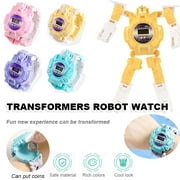 EIMELI Kids Transformer Projection Watch Deformation Robot Transformers Digital Watch, Boys Cartoon Hero Amazing Watches, Girls Electronic Learning Gifts(Purple)