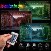 ?Upgraded Large Volume&Longer Version? LED Trampoline Lights?Remote Control Trampoline Rim LED Light for 14Ft Trampoline, C Battery Box, 16 Color Change, Waterproof, Bright to Play at Night Outdoors