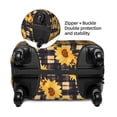 thumbnail image 2 of Hirioo Vintage Black White Plaid Sunflowe for Elasticity Suitcase Cover (No luggage Included) Durable Luggage Protector Fits 18-32 Inch Luggage-Large, 2 of 7