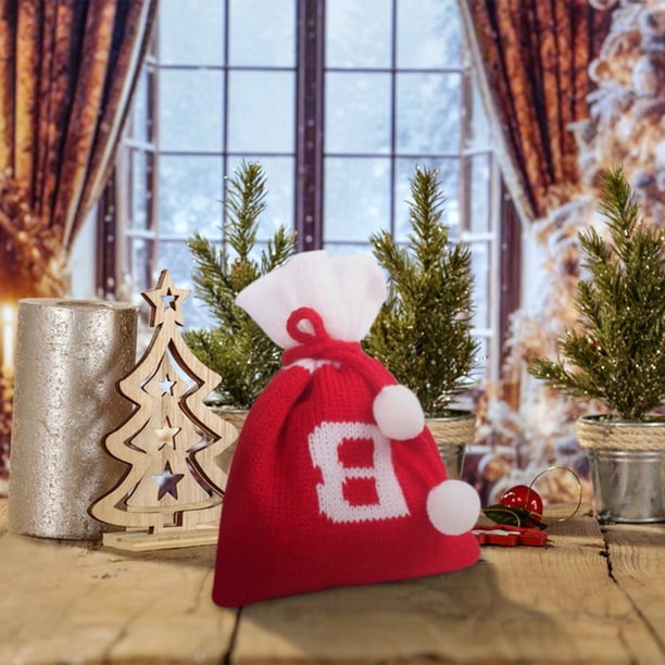 Bolsas de Dulces Navideñas con Monograma | Minibolsas de Regalo Bordadas de Punto | Rellenos Navideños Personalizados | Bolsas Reutilizables y Duraderas para Decorar La Navidad