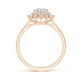 thumbnail image 2 of ANGARA Natural Classic Double Floral Halo Diamond Ring in 14K Rose Gold for Women (Size-5.1mm| Color-H| Clarity-SI2) | April Birthstone, Anniversary, Jewelry Gift for Women | Natural Diamond Ring, 2 of 10