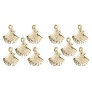 10 Pcs Jewelry Making Accessories Gingko Shaped Bead Gold Filled Earrings Ginkgo Necklace Golden Metal Pendants DIY Beads