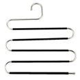 thumbnail image 1 of Perchas Ahorro de Espacio Antideslizantes Paquete de 5 Perchas de Ropa en Forma de S Organizador de Almacenamiento de Armario de Acero Inoxidable para Pantalones Jeans Negro, 1 of 5