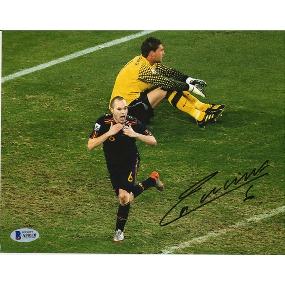 Andres Iniesta Spain Autographed 8" x 10" Celebration Photograph - Fanatics Authentic Certified