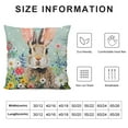 thumbnail image 5 of Creowell Happy Easter Pillow Covers , Floral Rabbits Bunny  Farmhouse Decorative Throw Pillowcases for Home Sofa Couch Decoration, 5 of 5