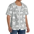 thumbnail image 2 of Goofa Rabbit And Cloud Printed Men's Casual Short-sleeved Shirt,Lightweight Breathable Button-down,Summer Casual men's top,Versatile Fashion shirt-Small, 2 of 7