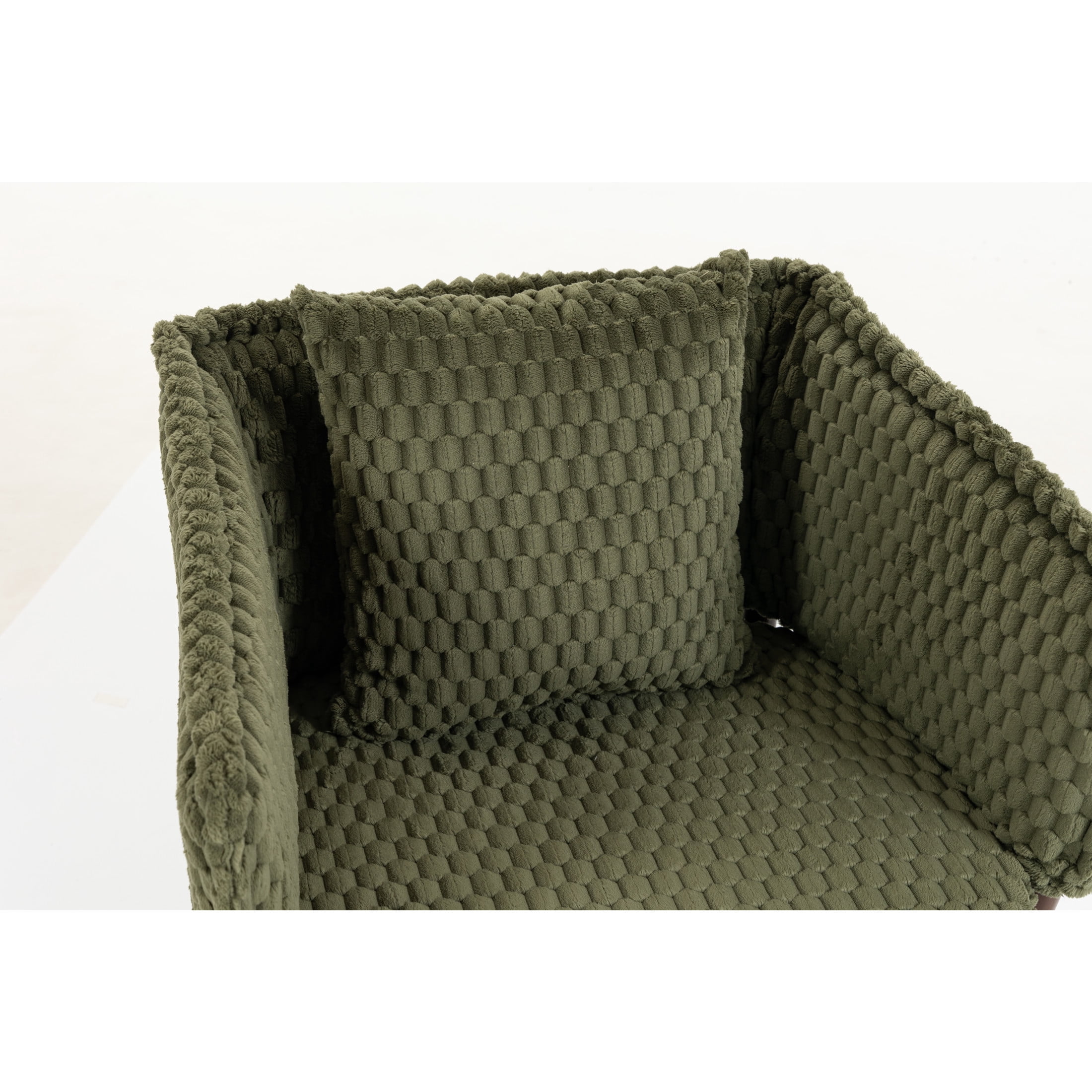 GDF Studio Derwin Mid-Century Modern 360° Swivel Accent Chair with Storage, Reading Armchair for Living Room, Army Green