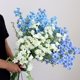 thumbnail image 3 of Nvzi 6 piezas de flores artificiales de tacto real, flores falsas para decoración del hogar, oficina, boda, arreglo de ramo de flores artificiales para decoración (azul oscuro, 23,6 pulgadas de largo), 3 of 5