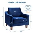 thumbnail image 2 of WhizWax Mid Century Accent Chair Modern Upholstered Armchair Velvet Fabric Comfy Reading Chair Sofa Chair for Bedroom Living Room Office Apartment Waiting Room(Blue), 2 of 7