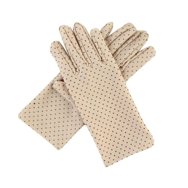 Summer Driving Fashion Women Dots Print Sun Protection Gloves