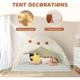 thumbnail image 3 of Twin Bed Tent for Kids - Twin Bed Canopy for Girls, Portable Privacy Tent for Toddler Travel Bed Sleeping Tents Indoor Cottage Drafty Room Floor Bed Tents with Stars Lights & Flags, Beige, 3 of 4