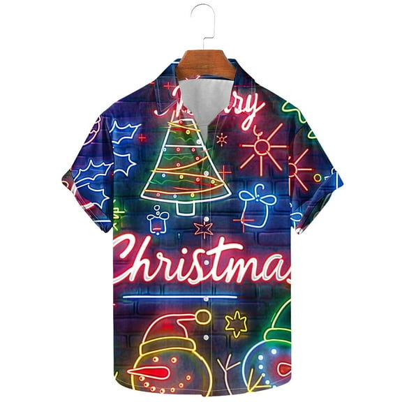 KeShDi Flannel Shirt for Men Printing Button Casual Short Sleeve Turndown Collar Blouse Shirt Multicolor 5X