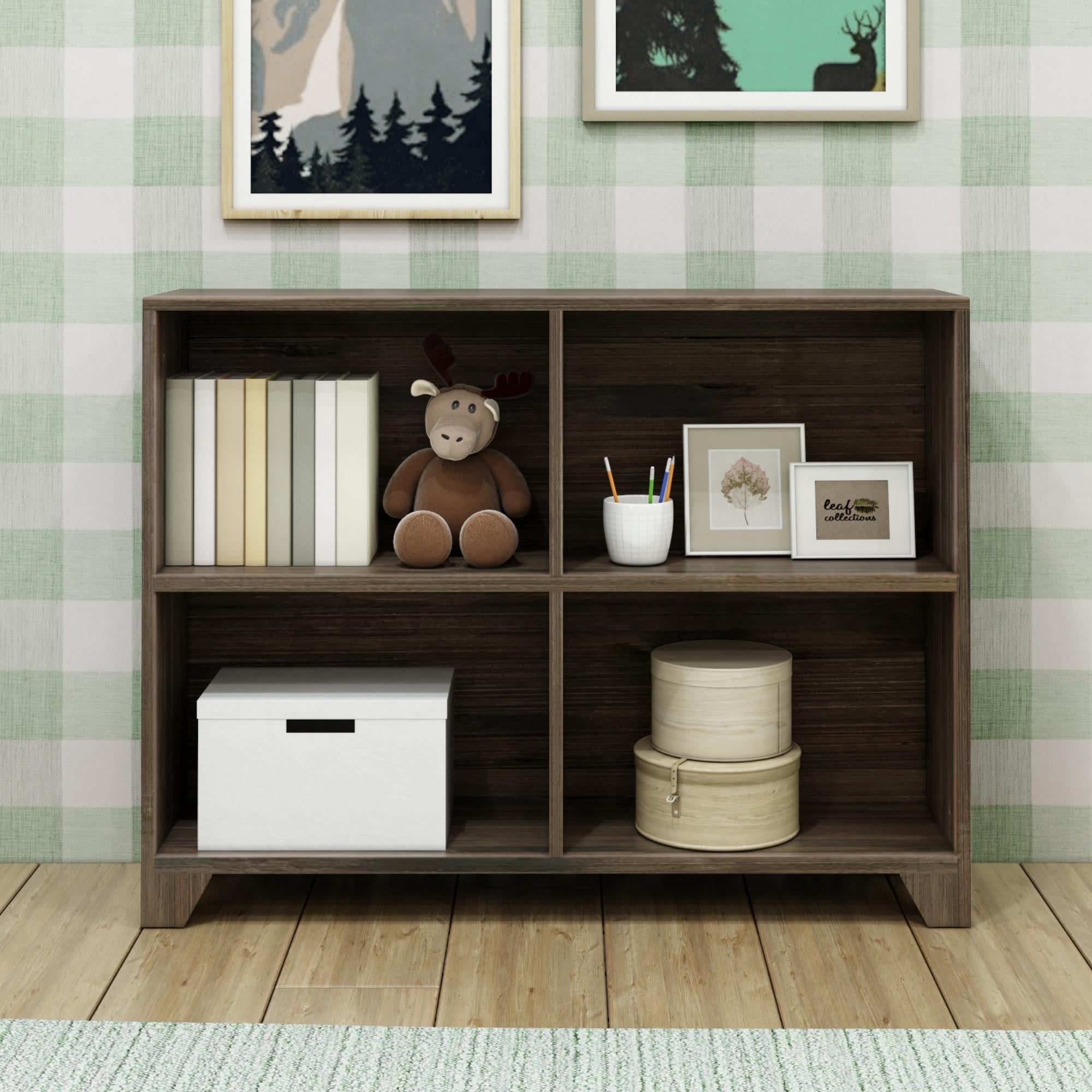 Max & Lily Bookshelf, 4 Shelves Bookcase, Solid Wood Bookshelves for Bedroom