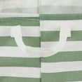 thumbnail image 3 of Design Imports DII PE-Coated Coton Polyester Panier à Linge Rayé Artichaut Vert Rond 13.5x13.5x20, 3 of 4