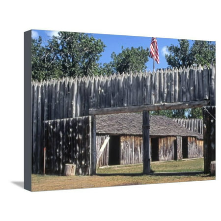 Fort Mandan, Reconstructed Lewis and Clark Campsite on Missouri River, North Dakota Stretched Canvas Print Wall (Best Campsites At Disney's Fort Wilderness)