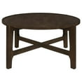 thumbnail image 2 of Pemberly Row Transitional Round Solid Wood Coffee Table in Dark Brown, 2 of 7