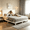 Beige-C, variant on BSHTI KING Size Upholstered Platform Bed Frame – No Box Spring Needed, Square Tufted Headboard, Solid Wood Frame, Center Support Leg, Under-Bed Storage, Easy Assembly, Dark Grey