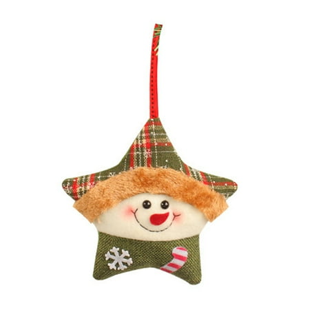 

Sorrowso Christmas Star for Doll Pendant Plush Santa Snowman Elk Hanging Ornament for Xmas Tree Festival Party Decoration Gift