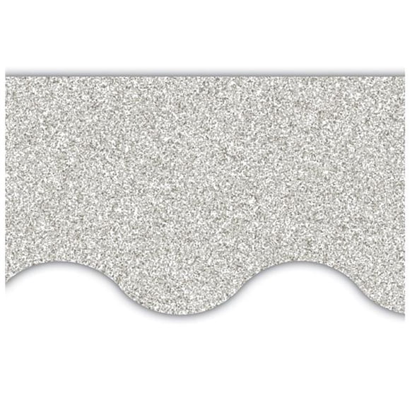 Teacher Created Resources TCR77017 Silver Glitz Scalloped Border Trim
