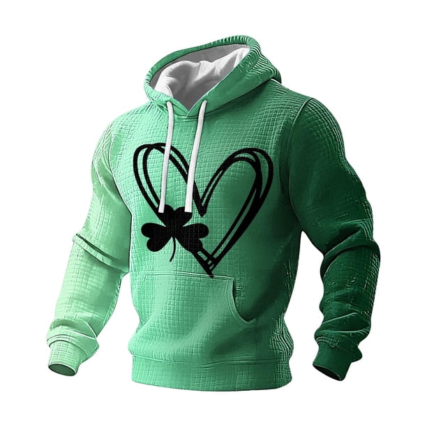 Camisetas de Otoño para Mujeres Día de San Patricio Impreso con Capucha de Ajuste Suelto para la Moda Casual de Primavera Otoño Invierno
