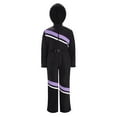 thumbnail image 3 of TiaoBug Kids Snow Suit for Girls One Piece Ski Suit Hooded Jumpsuit Waterproof Mountaineering Hiking Overalls Light Purple&Black 14, 3 of 7
