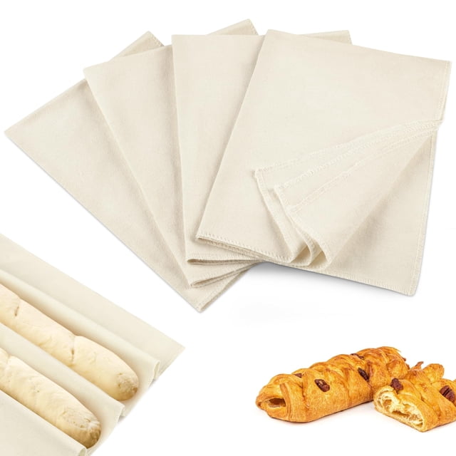 Paños de cocina Ninsula para hornear masa madre, 36 x 48 cm, 100% algodón, 4 unidades