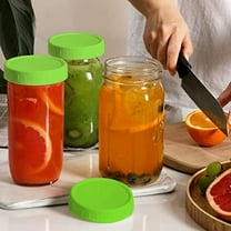 16Pcs Wide Mouth Jar Lids for White Plastic Storage Caps for Canning Jars,16 x Plastic cover,green