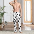 thumbnail image 5 of Vsdgher Black Rabbit Print Mens Pajama Pants Sleep & Lounge Pants, PJ Bottoms With elastic waistb and Pockets, 5 of 5